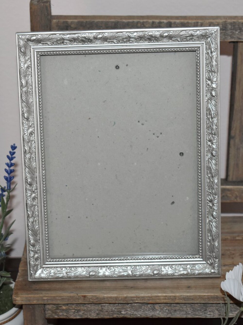 Vintage Burnes of Boston Silver Metal Ornate Filigree Goth Picture Frame